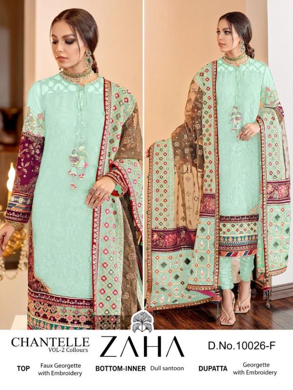 Zaha Chanterelle Vol 2 Georgette Embroidered Designer Pakistani Suit Collection